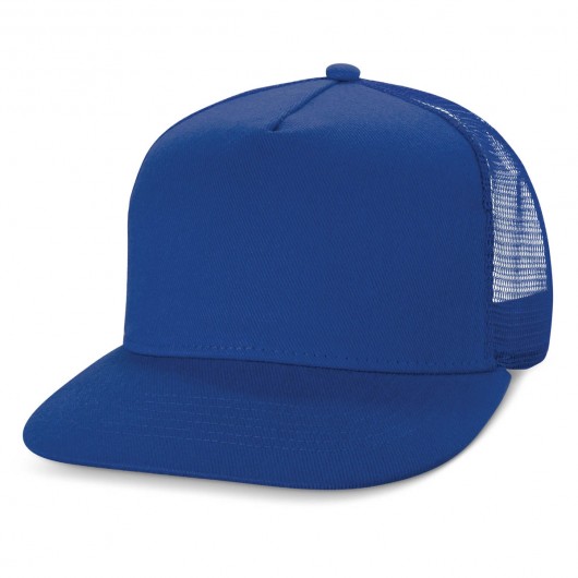 Royal Blue Camaro Flat Peak Trucker Caps